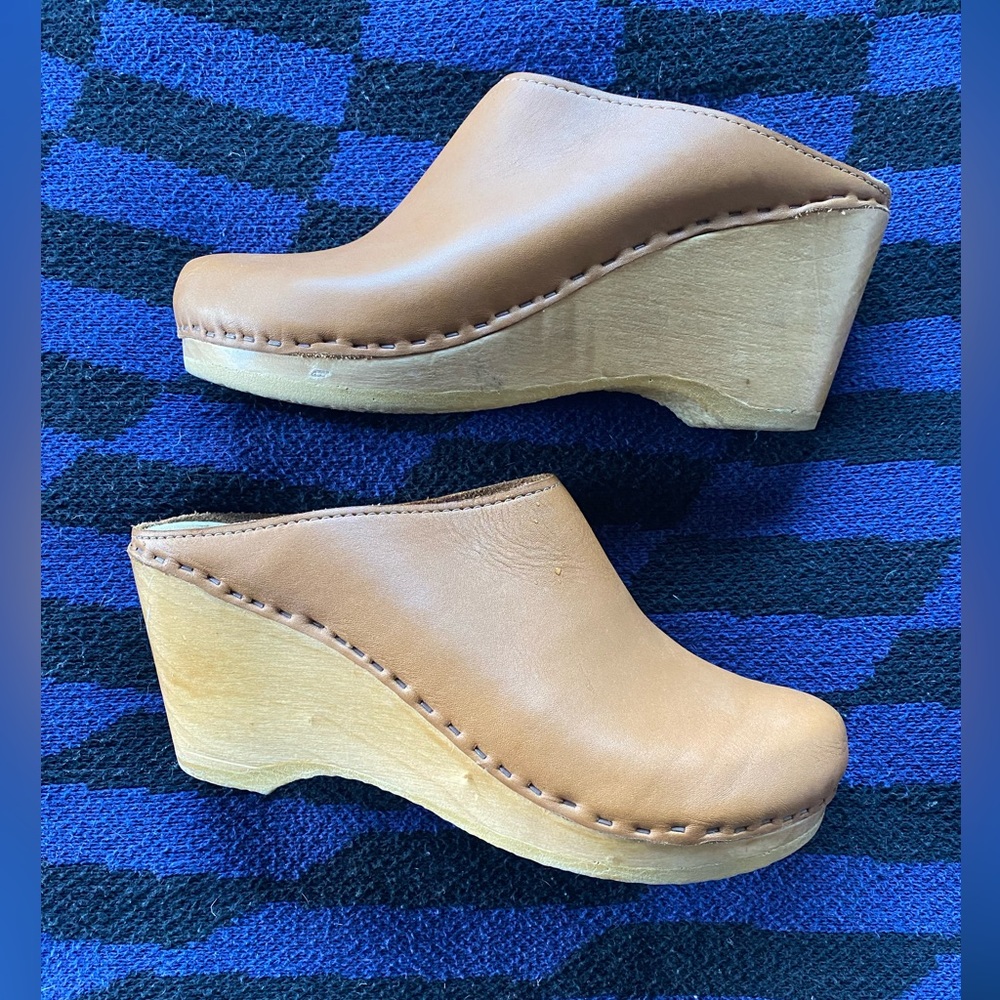 No. 6 Store New School Clogs on High Wedge Base